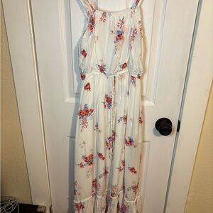 White and Floral Spring Dress